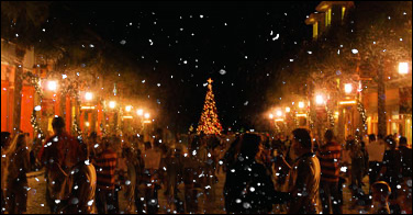 Nightly Snow Falls in Celebration Florida