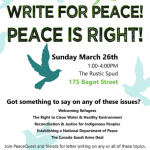 Kingston: Write for Peace, Peace is Right!